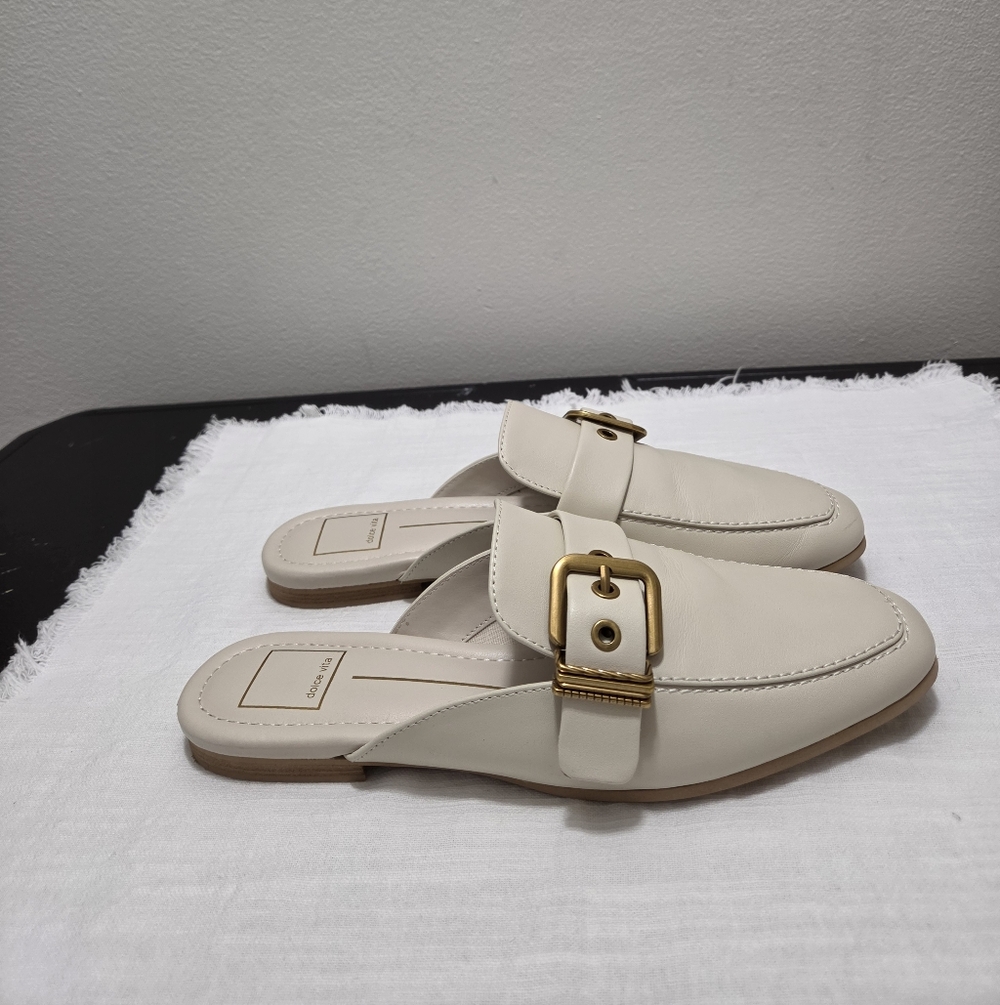 Dolce Vita Women's Santel Loafer Ivory Leather Size 7.5